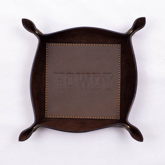 The Royal Standard "Howdy" Embossed Leather Valet Tray – The Ultimate Western Catch-All