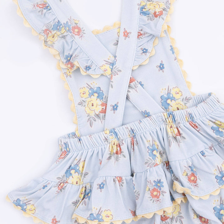 Country Stitch Floral - Ric Rac Ruffle Sunsuit