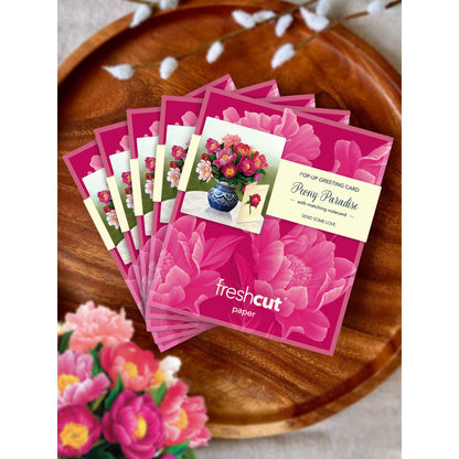 Mini Peony Paradise Pop-up Greeting Card