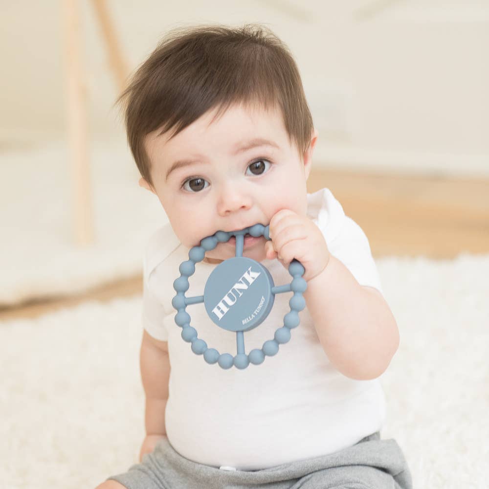 Bella Tunno Hunk Happy Teether — Silicone Beaded Baby Teether