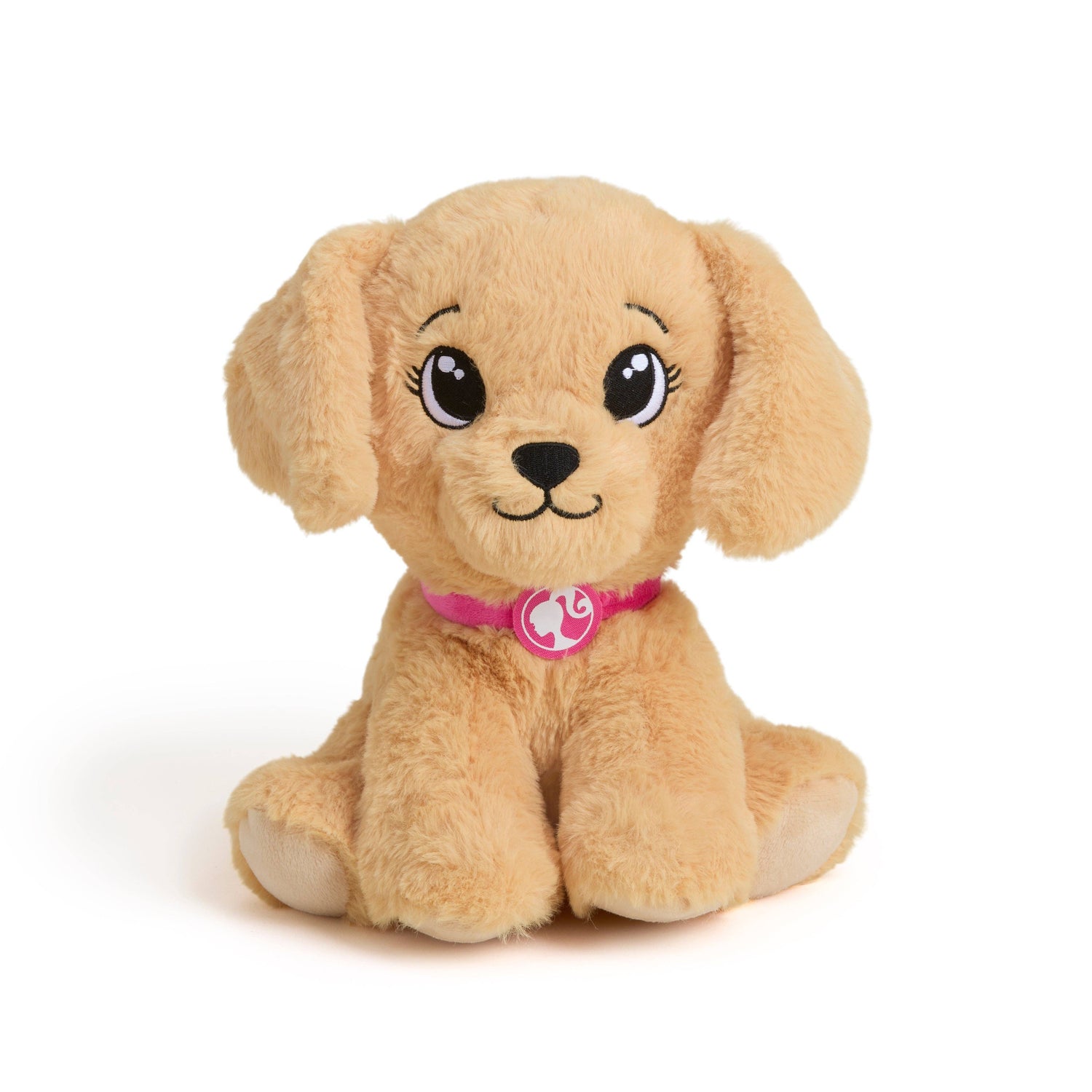 Warmies Barbie Dog Taffy microwavable lavender-scented plush dog with a pink collar.