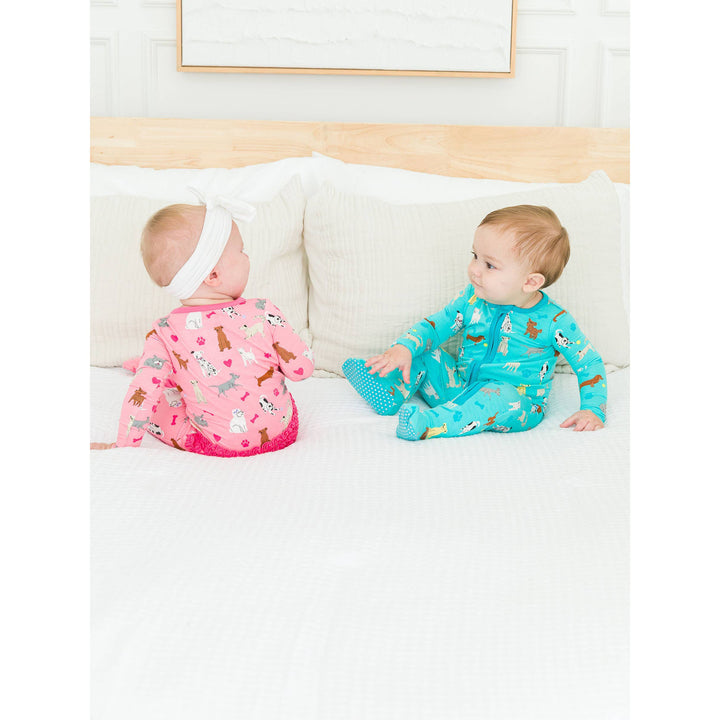 Baby Girls Bamboo Viscose Puppy Playtime Footed Pajama