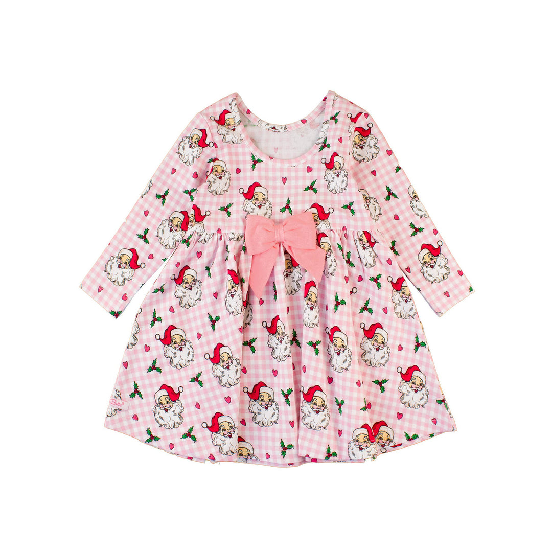 Girls Dear Santa Knit Long Sleeve Twirl Dress