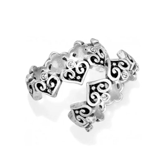 Brighton Alcazar Heart Ring - Silver Plated Filigree Band