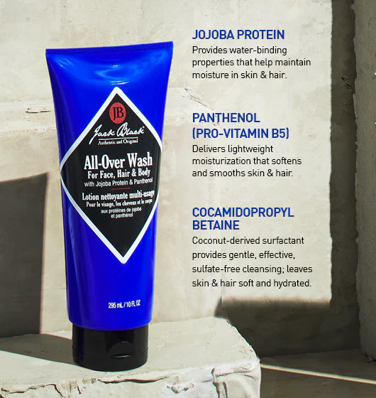 Jack Black All-Over Wash for Face, Hair &amp; Body 10oz