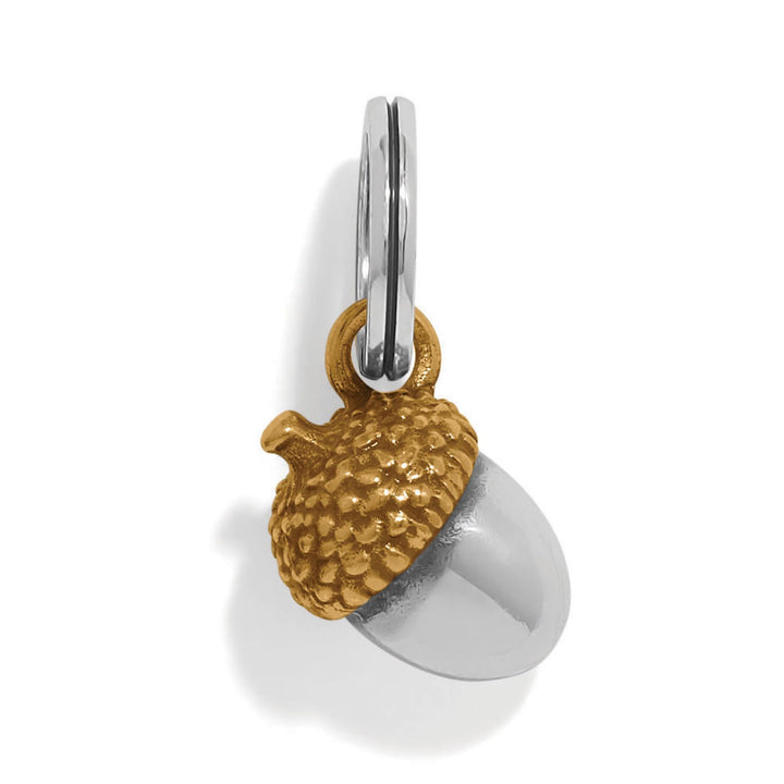 Brighton Autumn Acorn Charm - two tone Brighton Treasures charm, side view