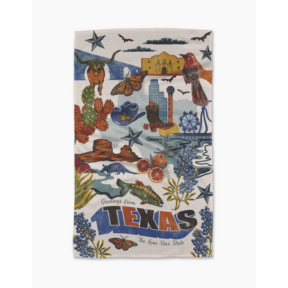 Greetings From Texas Tea Towel