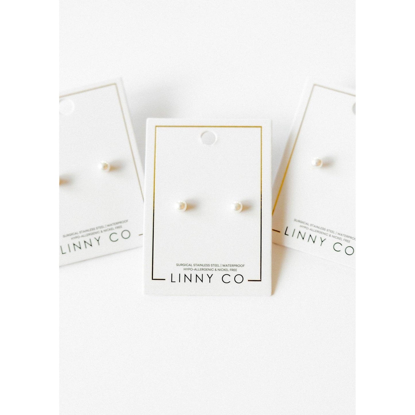 Screwback Stud Earrings - Payton Pearl White 5mm