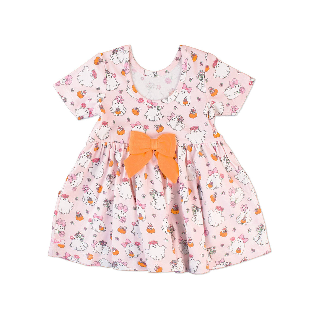 Girls Boos &amp; Bows Short Sleeve Knit Twirl Dress