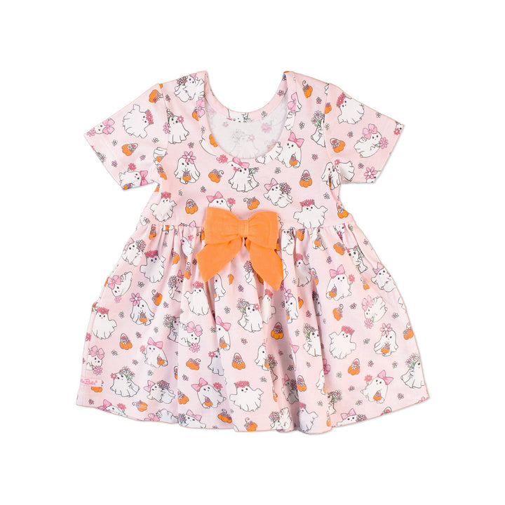 Girls Boos &amp; Bows Short Sleeve Knit Twirl Dress