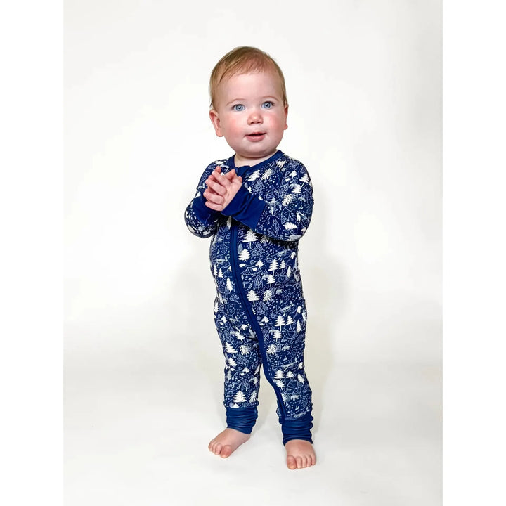 Long Sleeve Convertible Zip Pajamas - Adventure Awaits (Camping)