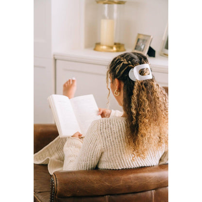 Round Flat Hair Clip | Large | Coconut White