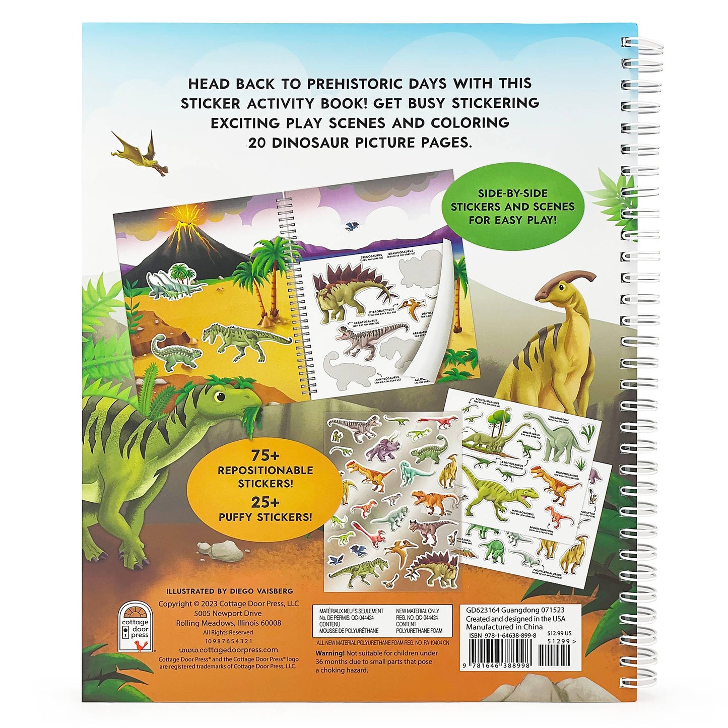 Dinosaurs Sticker & Coloring Activity Book