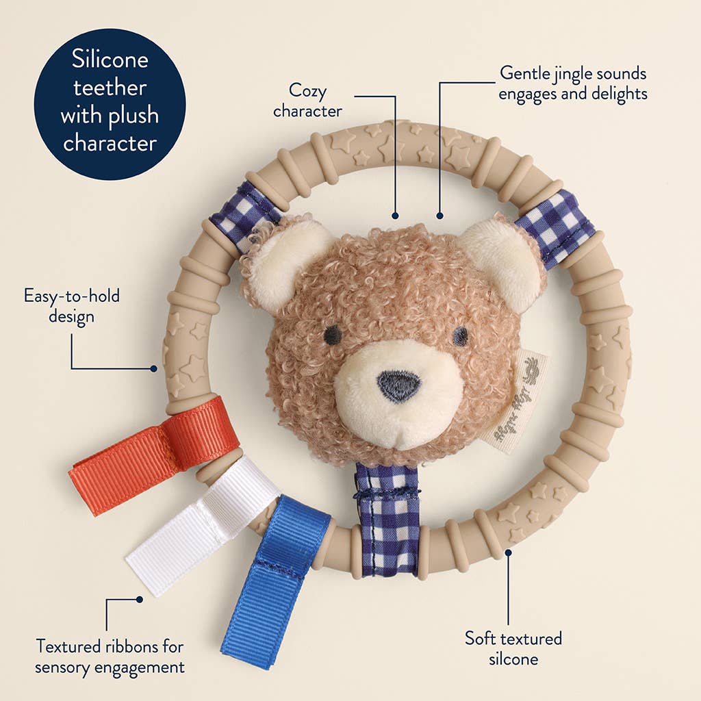 Itzy Ritzy® Itzy Ring Pal™ Plush Sensory Teether – Taupe Bear