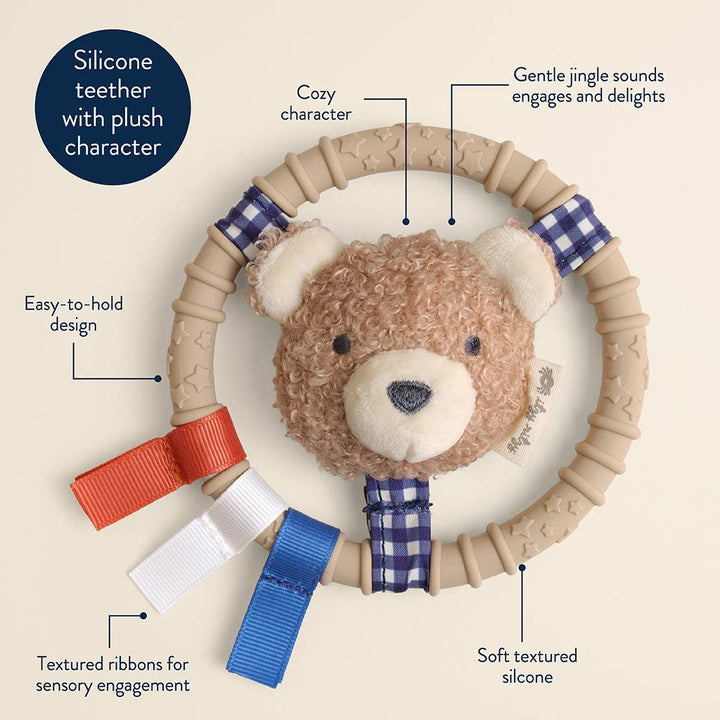 Itzy Ritzy® Itzy Ring Pal™ Plush Sensory Teether – Taupe Bear