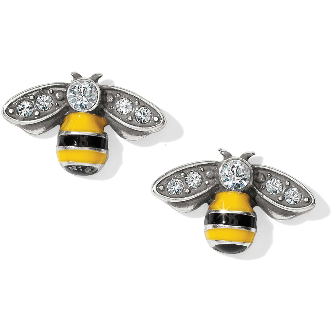 Brighton Bee Happy Mini Post Earrings – Silver Multicolor Bee Stud Earrings