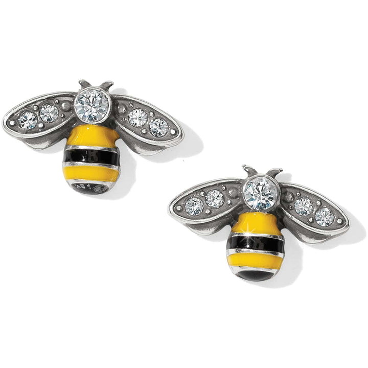 Brighton Bee Happy Mini Post Earrings – Silver Multicolor Bee Stud Earrings