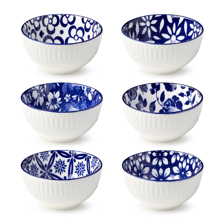 Madison Blue &amp; White Porcelain Snack &amp; Dessert Bowl by Certified International