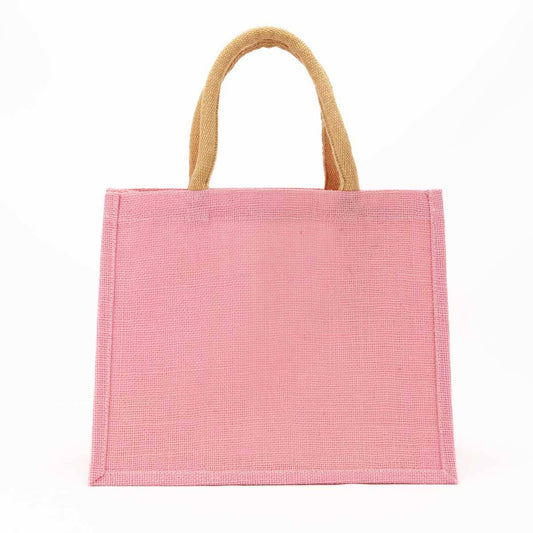 Jute Gift Tote   Light Pink   12x10x8