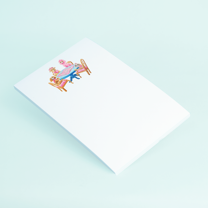 Taylor Paladino Dogs Playing Mahjong Notepad - 4x6 Watercolor Stationery