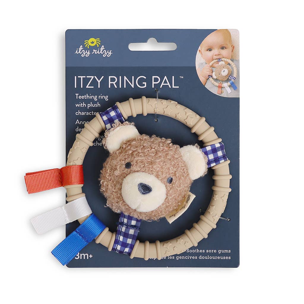 Itzy Ritzy® Itzy Ring Pal™ Plush Sensory Teether – Taupe Bear