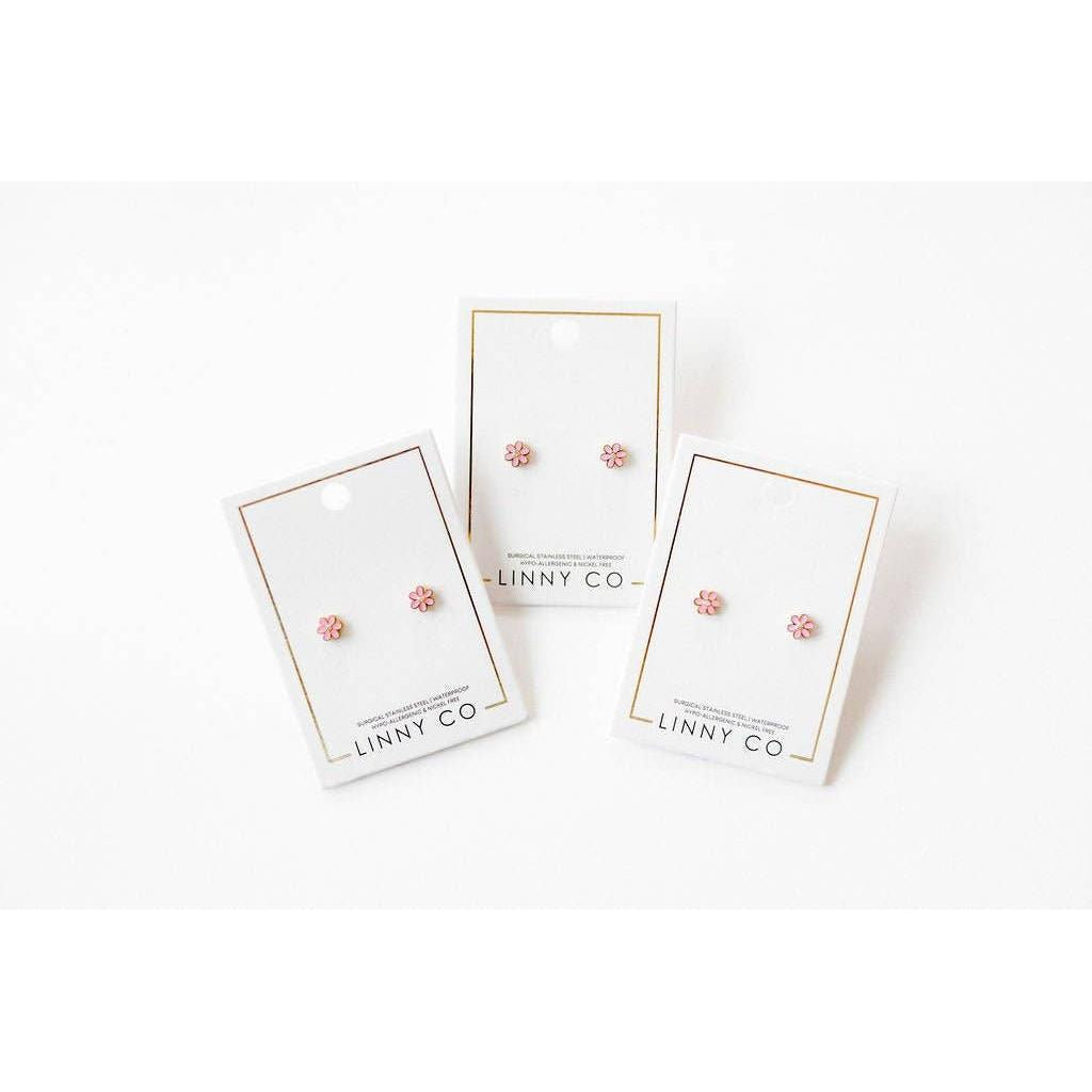Screwback Stud Earrings - Alli Pink