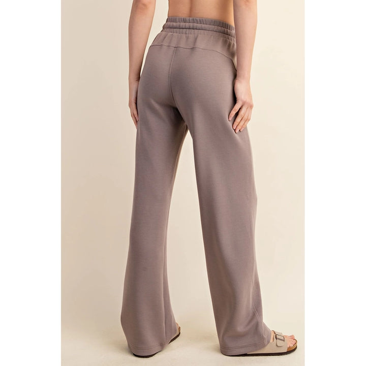 Modal Poly Span Quarter Zip Mock Neck Pullover &amp; Scuba Straight Pant Set
