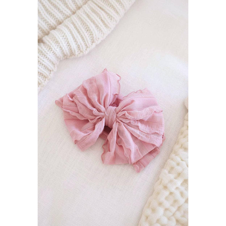 Large Ruffle Knit Bow | Sweet &amp; Simple