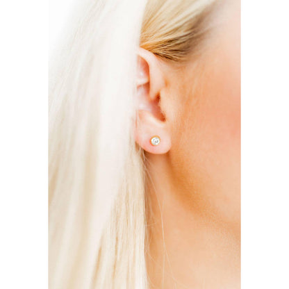 Screwback Stud Earrings - Juliet - Clear - 5mm