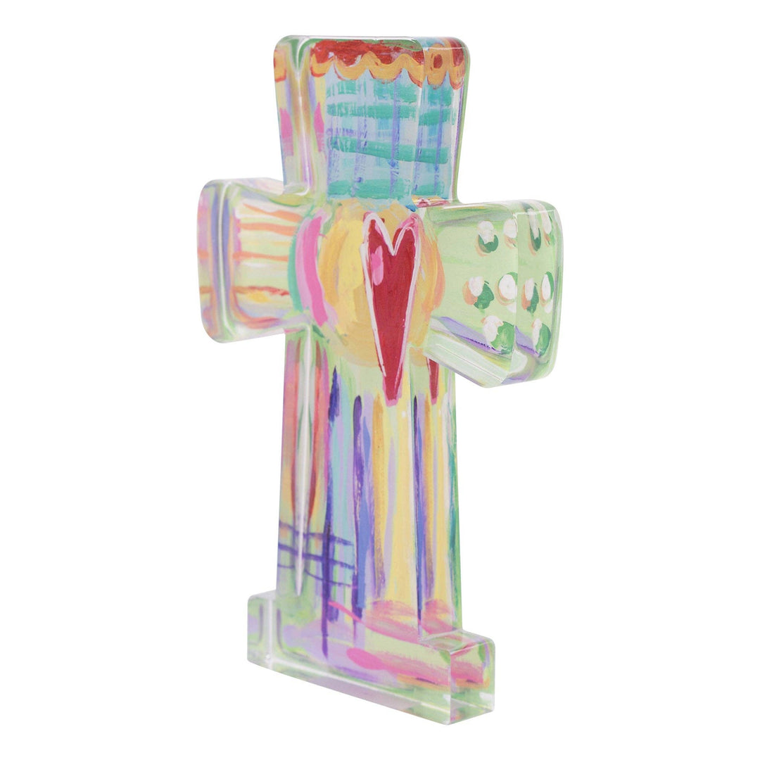 Funky Heart Acrylic Cross