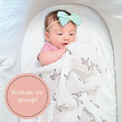 Quackin'up Baby Muslin Cotton Swaddle Blanket