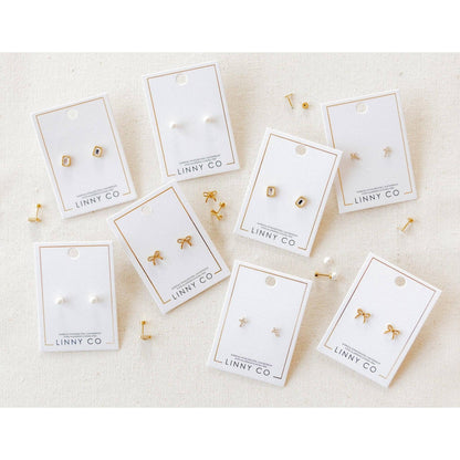 Screwback Stud Earrings - Payton Pearl White 5mm