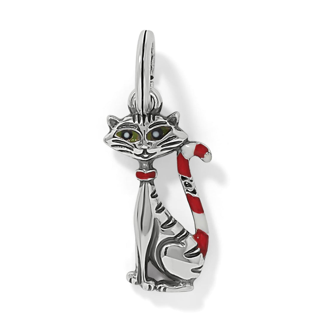 Brighton Candy Cat Charm with candy cane stripes