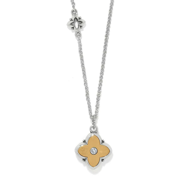 Detailed view of the silver Brighton Cathedral Reversible Short Necklace featuring Gothic-inspired intricate metalwork.