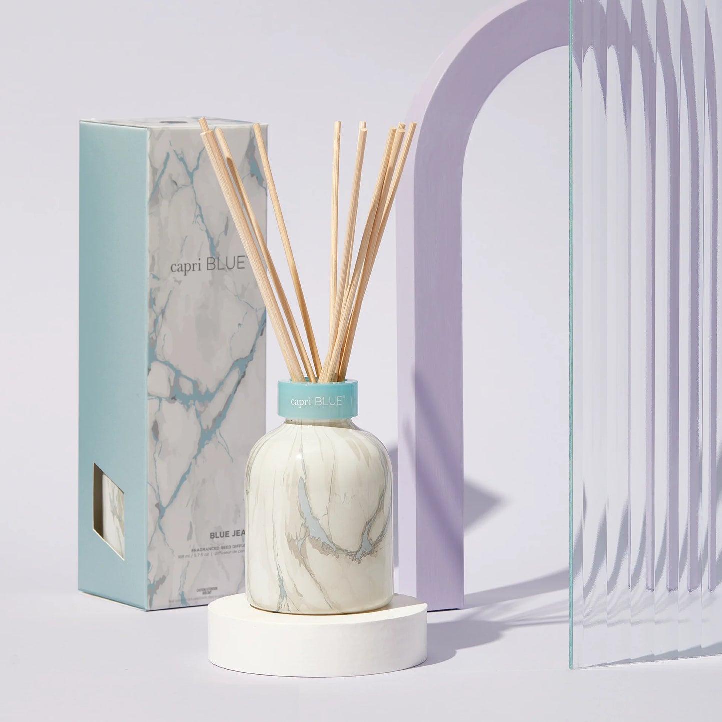 Blue Jean Modern Marble Petite Reed Diffuser, 5.7 fl oz