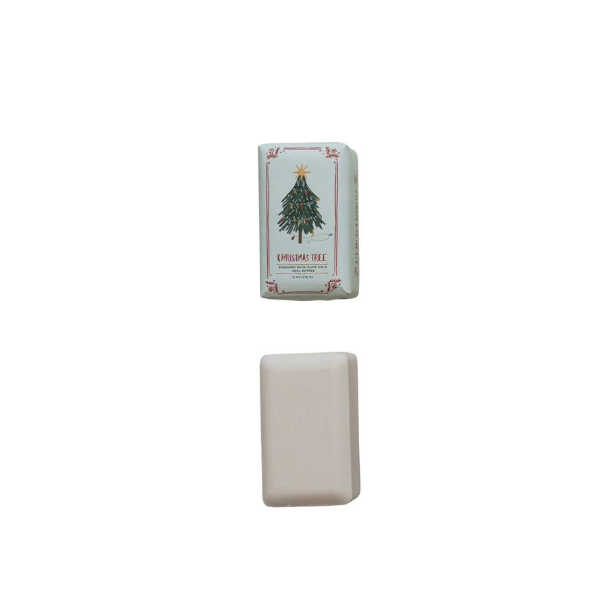 Christmas Tree Scented Olive Oil &amp; Shea Butter Milled Bar Soap