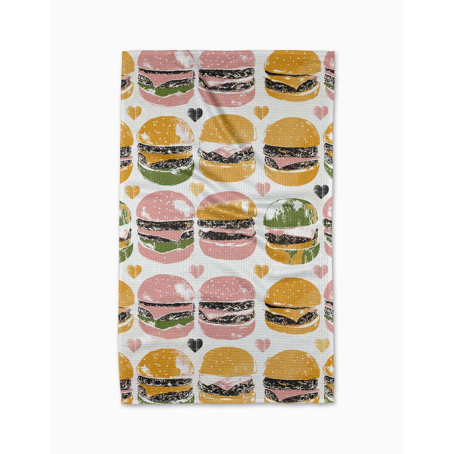 BBQ Kitchen Tea Towel – Funny Burger Print | Grill Gift for Dad, Housewarming & Summer Cookouts