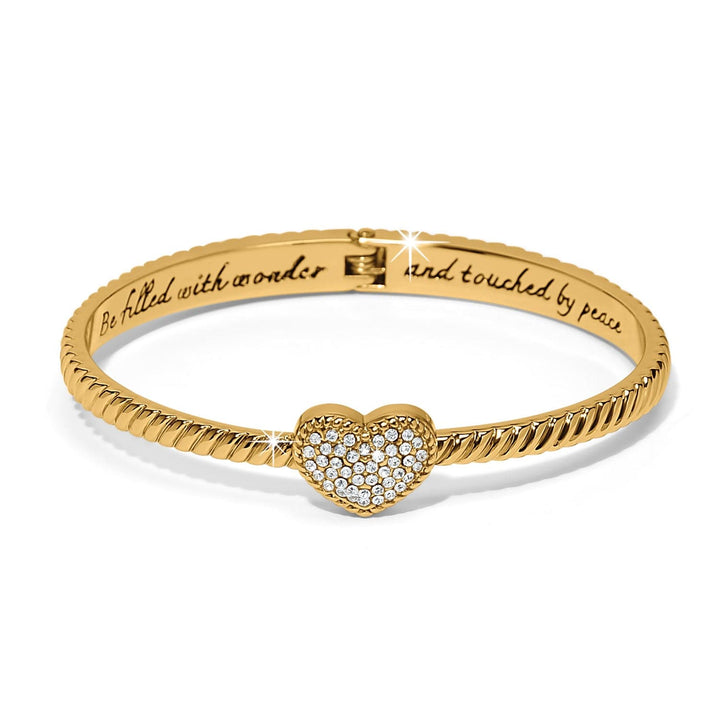 Brighton Celestia Heart Hinged Bangle – Gold-Tone Heart Bracelet for Women