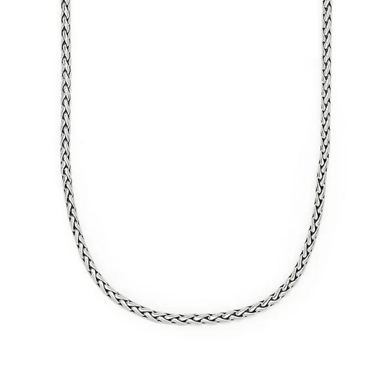 Polished silver Brighton Classic medium-length beaded chain necklace.