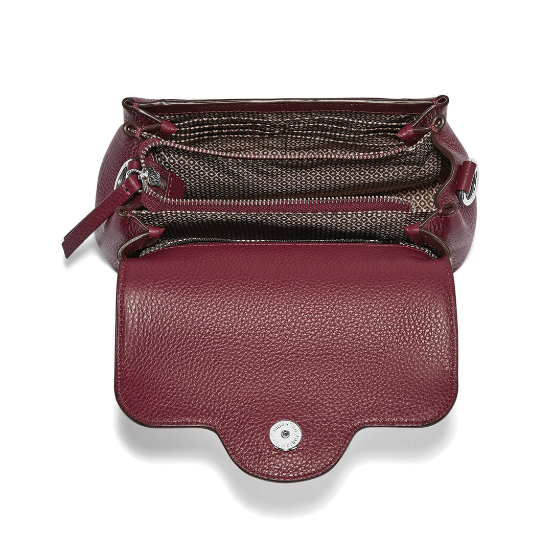 Brighton Milana Flap Shoulder Bag Sangria hardware