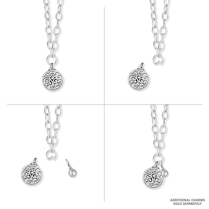 Contempo Medallion Silver Charm Necklace