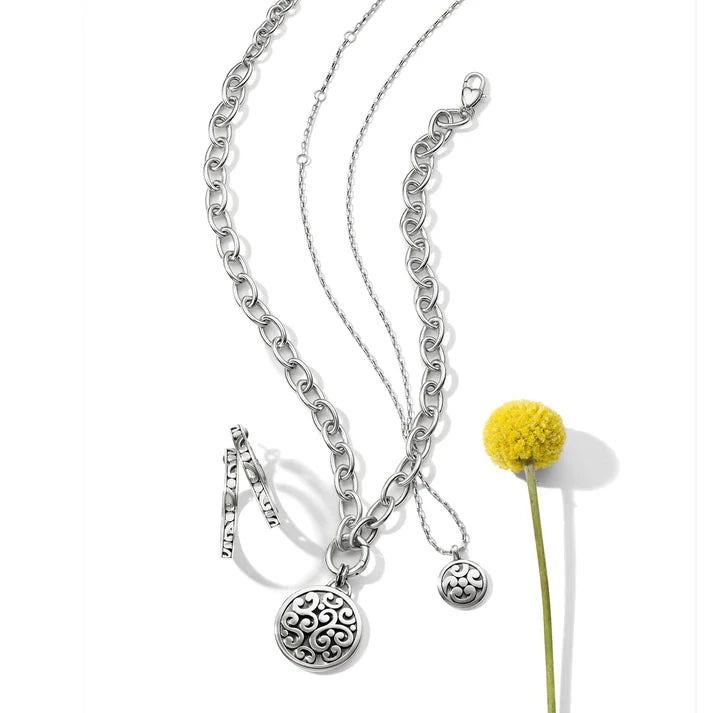 Contempo Medallion Silver Charm Necklace