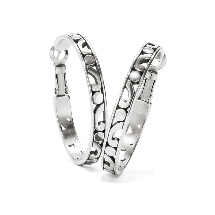 Contempo Medium Silver Hoop Earrings