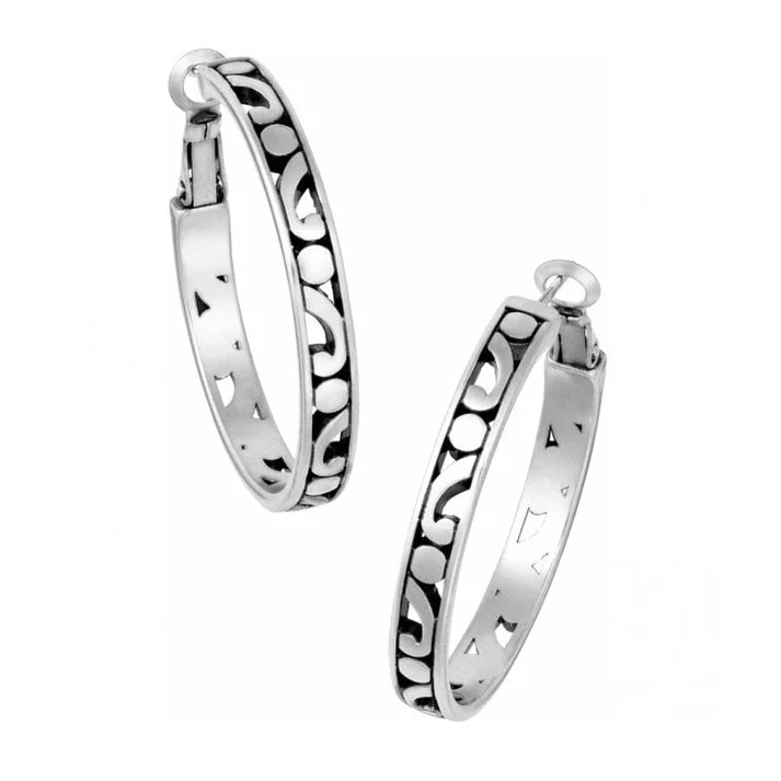 Contempo Medium Silver Hoop Earrings