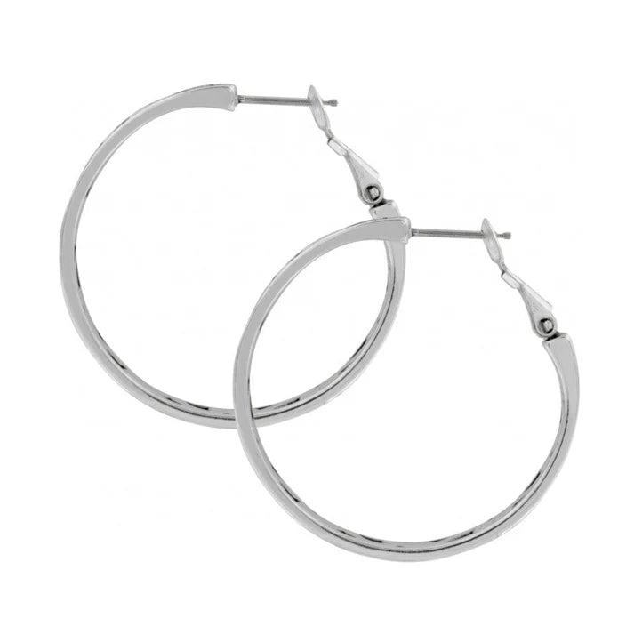 Contempo Medium Silver Hoop Earrings