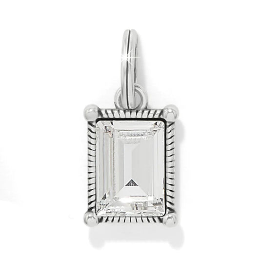 Sparkling clear crystal charm set in signature Brighton silver-style metalwork.