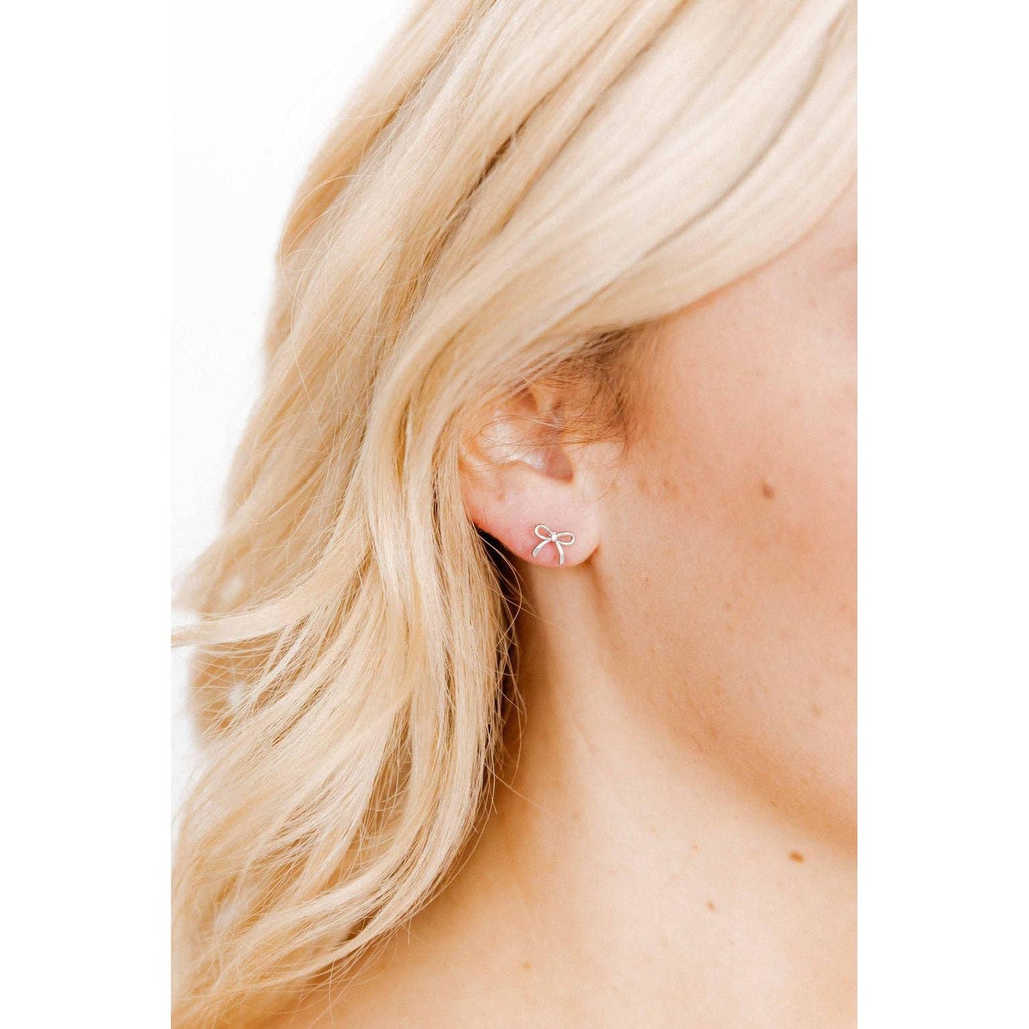 Screwback Stud Earrings - Sadie - Silver