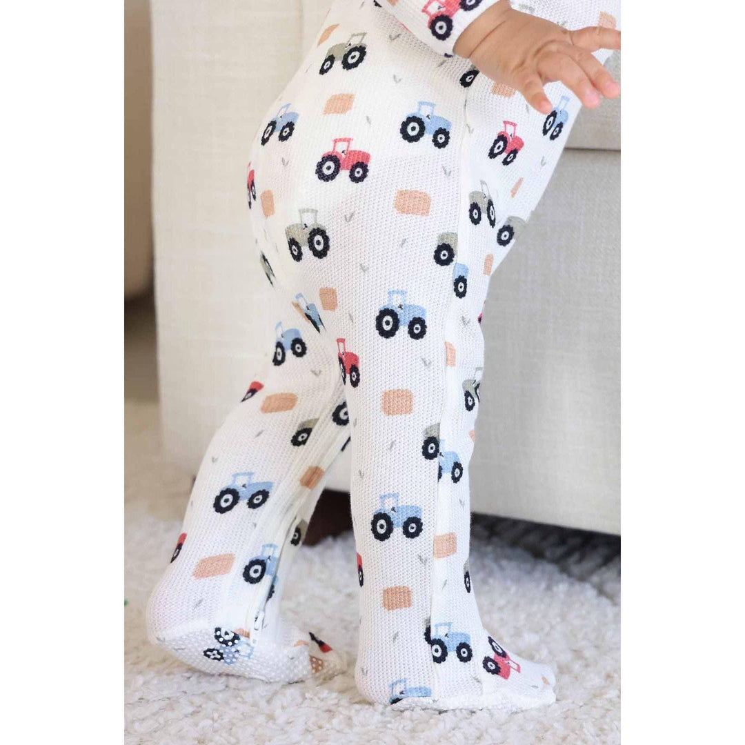 Little Farmer Bamboo Waffle Zipper Footie