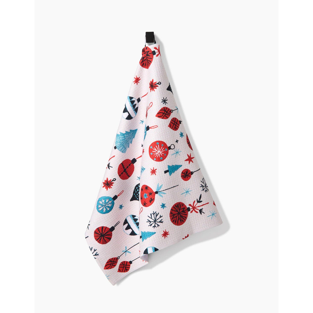 Embroidered Ornaments Tea Towel