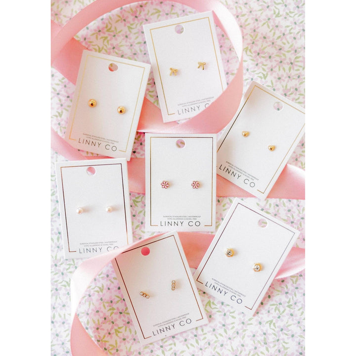 Screwback Stud Earrings - Alli Pink